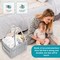 2 Pack Diaper Caddy Organizer - Portable Baby Caddy Organizer with Handle, Nursery Storage Bin and Car Organizer for Girls, Boys - Baby Gift Basket - Grey